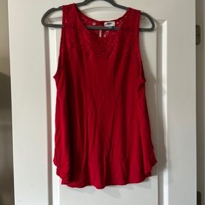 Red lace tank
